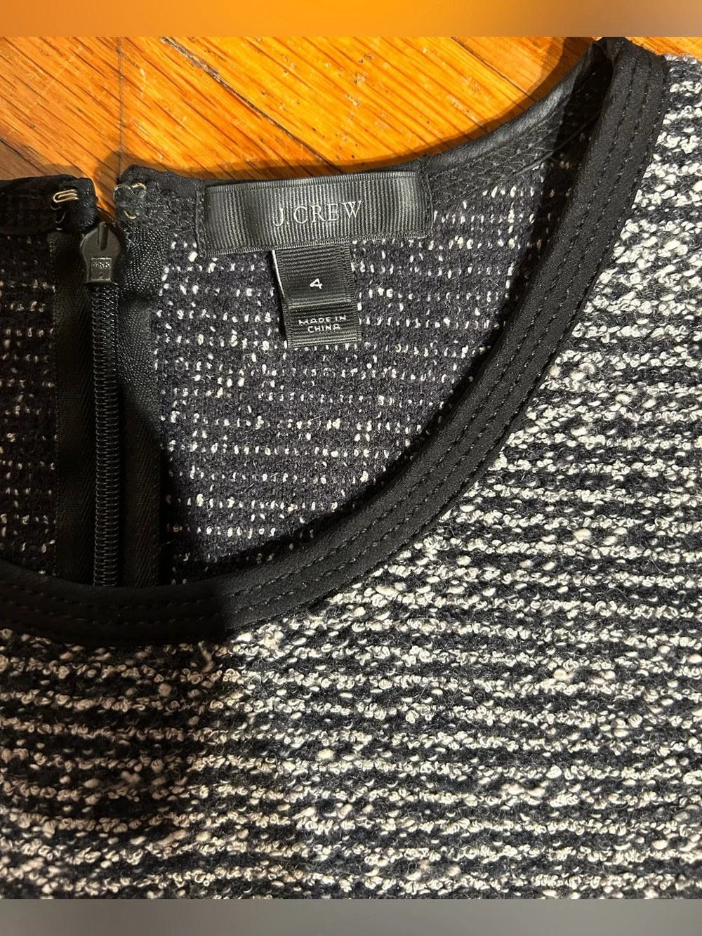 J. Crew Tweed Sleeveless Mini Dress in White and Black